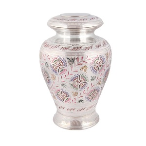 Urne funéraire en marbre de frêne blanc cinéraire sur mesure/urne funéraire en métal en laiton fournisseur funéraire imprimé au feu bleu - Product Image 6