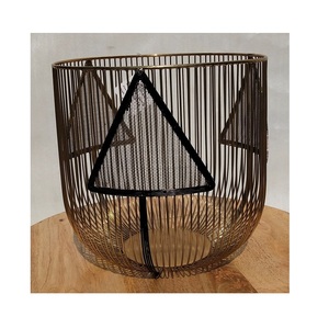 Panier à fruits décoratif en fil de fer et maille bicolore, nouveau Design - Product Image 4