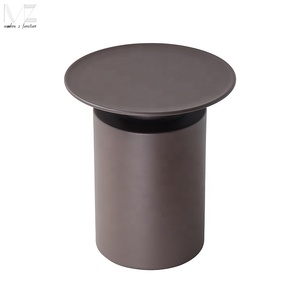 Vintage Industrial Small Aluminium <strong>Round</strong> Chair <strong>Side</strong> End Service <strong>Table</strong> Matte <strong>Black</strong> Coffee <strong>Side</strong> <strong>Table</strong> for Living Room - Product Image 4