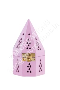 Soporte de quemador de incienso rosa de alta calidad de tendencia superior diseño de cono de pirámide madera Metal decoración del hogar lavanda sándalo Rosa incienso - Product Image 2
