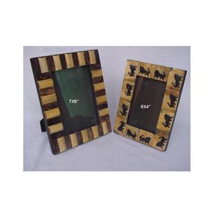 Cadre photo élégant en mosaïque avec motif de lion en corne et incrustation de corne complexe disponible dans toutes les tailles pour la décoration intérieure - Product Image 2