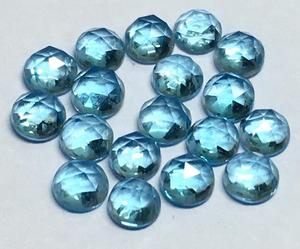 Venta al por mayor 4mm Natural suelto Rosa corte cabujón AAA calidad suizo Topacio Azul piedra preciosa tratada térmicamente para la fabricación de joyas - Product Image 3