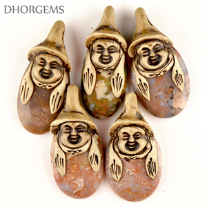 Crystal Laughing Buddha Pendant Natural <b>Polymer</b> Clay Stone Pendant Semi Precious Gemstone Wholesale Pendant Stone - Product Image 2