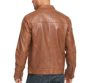 Chaqueta de cuero estilo vintage para hombre hecha con cuero real aspecto retro cierre de cremallera de ajuste clásico y bolsillos funcionales - Product Image 4