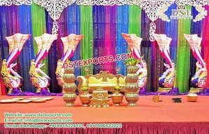 Pasarela de boda, estatuas de fibra de pavo real, estatuas de boda, paneles de fibra de entrada de boda - Product Image 6