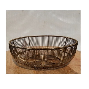 Panier de rangement décoratif en fil de fer à mailles bicolores dernier modèle Solution d'organisation élégante pour la maison - Product Image 6