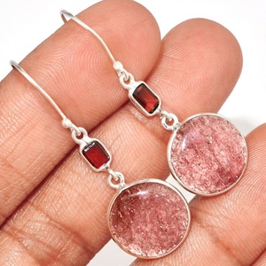 จี้ควอตซ์และโกเมนทำจากเงินสเตอริ925งควอตซ์อัญมณีแฟชั่นดีไซน์ล่าสุด - Product Image 1