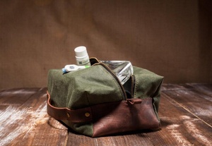 De viaje, bolso cosmético, neceser, bolso hecho a mano de alta calidad de los hombres de la lona bolsa de TRM-0025 - Product Image 3