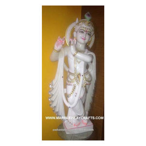 Statue blanche seigneur Krishna, magnifique, - Product Image 1