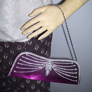 Women Rhinestone Evening Bags Fashion Satin <b>Wedding</b> Purse <b>Clutch</b> Bridal Lowellcraft FCB04436 - Product Image 2