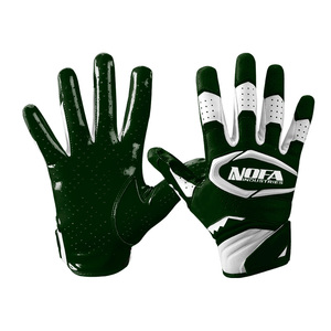 Gants de football américain personnalisés avec logo, paume en silicone antidérapante avec matériau en cuir, gants de sport - Product Image 1
