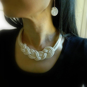 Conjunto de collares de algodón, conjunto de collares de cuerda de fibra, hechos a mano, mágicos - Product Image 1