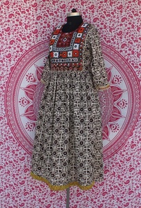 Vintage mano bordado vestido de Banjara indio bloque de impresión vestido - Product Image 6