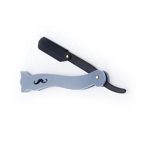 PRESTIGE RAZOR-Maquinilla de afeitar recta de peluquero desechable de acero inoxidable, mango de plástico negro, soporte de hoja de pulido, bloqueo oscilante suave - Product Image 5