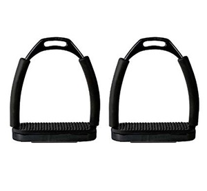 Shemax 2024 calidad superior Venta caliente personalizado al por mayor caballo negro polvo recubierto articulado estribo hierros - Product Image 3