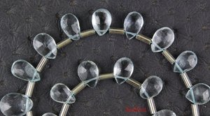 Poire à facettes forme aigue-marine naturelle pierre précieuse en gros bijoux naturels faisant Briolette perles en gros - Product Image 4