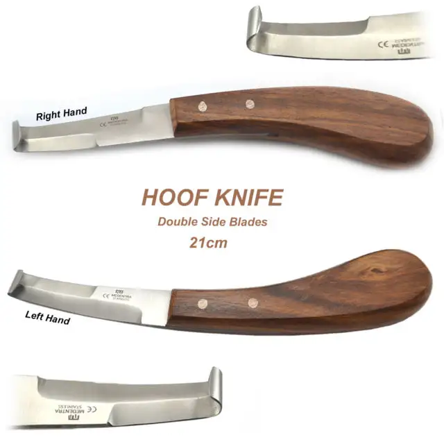 Hoof Knife Treating Dairy Toe Ulcer Foot Care Knives Surgical Veterinary Available Left Right Regular Narrow and Double Edged