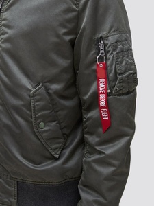 Blouson aviateur pour homme d'inspiration vintage avec finition lavée et détails de fermeture éclair rétro pour superposition de vêtements de rue Old School - Product Image 5