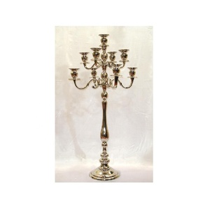 Hot Vantage Moderne En Laiton Style Moderne 5 Bras Bougeoir En Cristal avec Vase Bol Fait À La Main Fantaisie Indien Classique Candélabre - Product Image 3