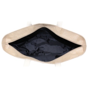 กระเป๋าถือผ้าแคนวาสแบบมีซิปปิดด้านล่างทำจากปอกระเจามีซับในและด้ามจับเว็บไซต์ - Product Image 6