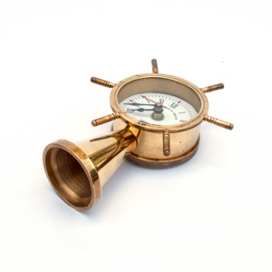 Chronomètre nautique analogique en laiton, roue de marin, Table de bureau, horloge à boule - Product Image 4