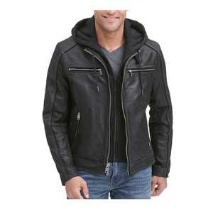 Chaqueta informal de manga larga para hombre, ropa de diario cómoda de cuero suave para las calles de la ciudad, ropa deportiva transpirable impermeable - Product Image 1