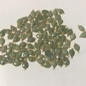 10mm 12mm 14mm Aguamarina Piedra preciosa Pera Oro Bisel Conector para la fabricación de joyas semipreciosas a precio de fábrica al por mayor Comprar ahora - Product Image 1