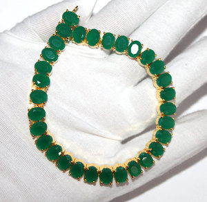 La mejor calidad 41,79G AAA + hermosos pendientes y collar chapados en oro Esmeralda conjunto de joyería de moda para venta al por mayor - Product Image 3