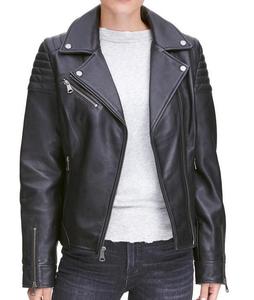 Chaqueta de cuero negra para motocicleta, abrigo de otoño con cremallera para mujer, nuevas camisetas de talla grande, prendas de vestir exteriores para mujer, moda al por mayor - Product Image 3