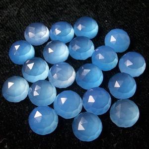 พลอยคาโบชองสีฟ้าธรรมชาติขนาด8มม. ตัดเป็นพลอยพลอยเจียระไนแบบหลวมได้รับการรับรองความร้อนจากการสอบเทียบสีฟ้า - Product Image 2