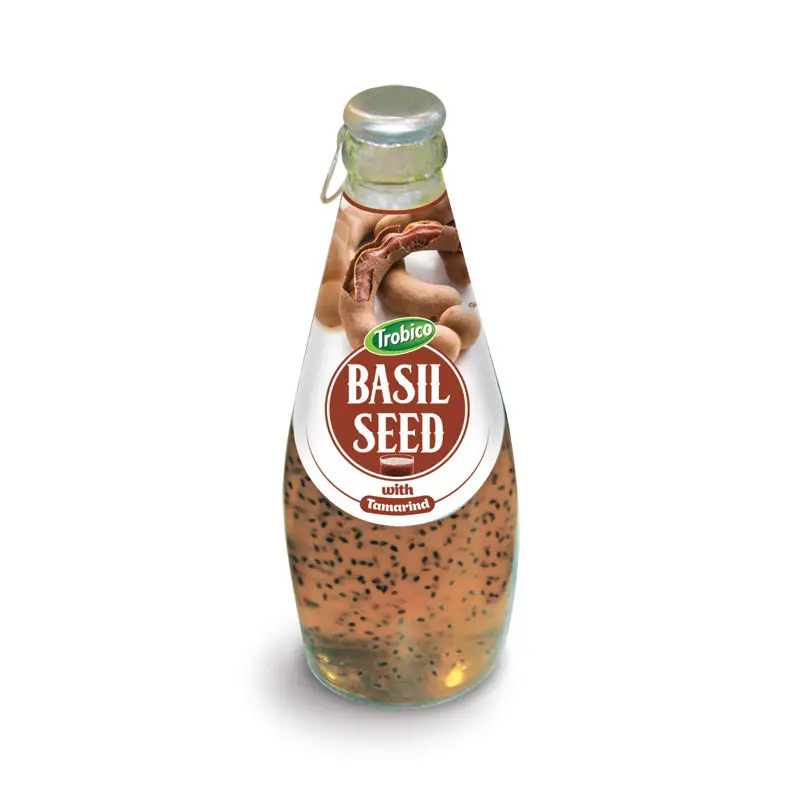 Produsen dari Merek Vietnam Trobico Dalam 290Ml Botol Kaca Aroma Tamarind Minuman Biji Basil