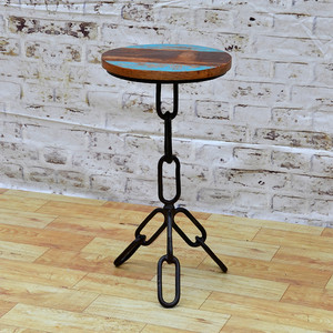 Simple Design Leather & Iron Industrial Stool - Product Image 6