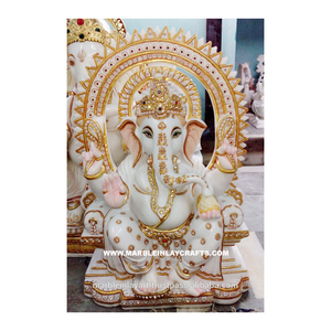 Indian Marble Ganesh Statues - Product Image 1