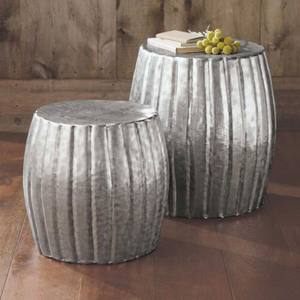 Mesa de centro de tambor de metal martillado - Product Image 3