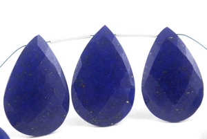 Bleu Gem Vente Naturel Lapis Lazuli Pierre Précieuse Poire Forme À Facettes Briolette Perles Faire DIY Collier Bébé Pendentif - Product Image 6