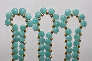 หินอัญมณีธรรมชาติ Amazonite 1เส้น,เครื่องประดับทำลูกปัด Briolette รูปทรงหัวใจสวยงามน่าทึ่ง - Product Image 5