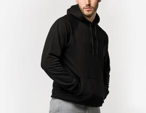 Sweat à capuche décontracté en polaire noire pour hommes, respirant, doux, doublé de tissu, coupe relax, essentiel pour le printemps, qualité, teint en couleur unie - Product Image 4