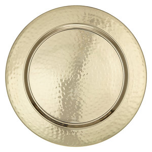 Boda martillada chapada en oro de estilo tradicional para placa de cargador Placa de plato ecológica - Product Image 1
