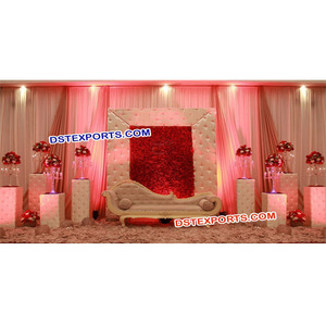 Leather Tufted <b>Wedding</b> Stage Decoration Indian Marriage Stage Decor Customized fiber stage stylish gold <b>wedding</b> <b>frames</b> USA - Product Image 1