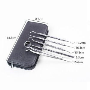 Kit de 5 instruments d'hygiène dentaire le plus vendu : détartreurs et miroirs en acier inoxydable, finition miroir, qualité A+ - Product Image 6