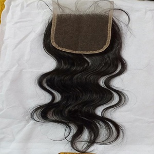 Mèches indiennes brutes lace closure remy wavy cheveux naturels avec swiss lace closure - Product Image 5