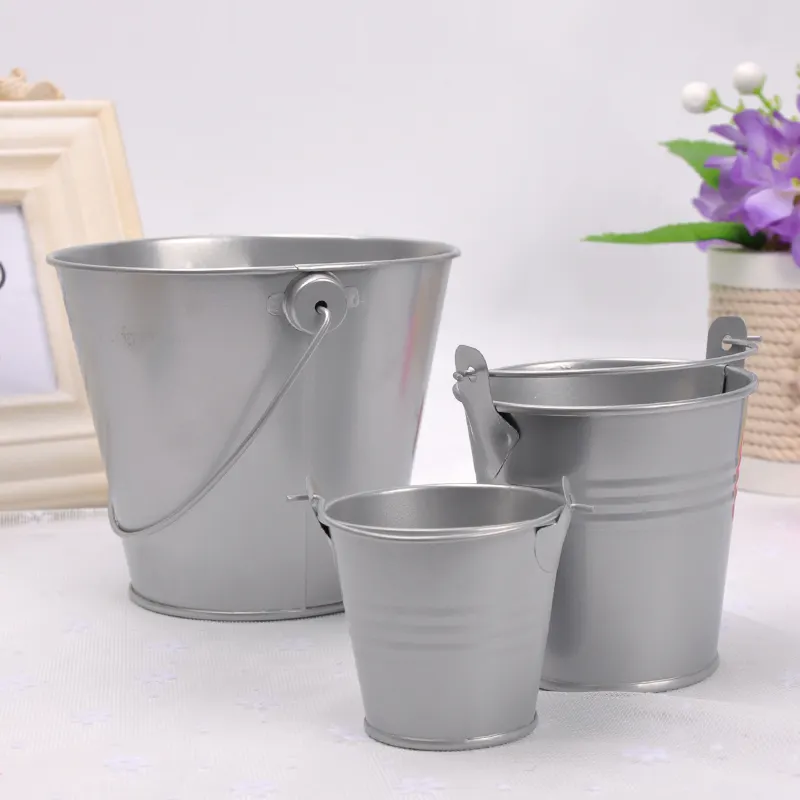 Galvanized Basket Bucket Planters Metal Pot For Plant and Flower