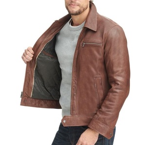 Veste de moto classique de style motard veste de mode en cuir véritable confortable avec vêtements de sport à fermeture éclair centrale - Product Image 5