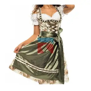 Vestido Dirndl de Oktoberfest alemán, traje de señora de la cerveza bávara, traje de criada, traje de lujo (vestido tradicional alemán)