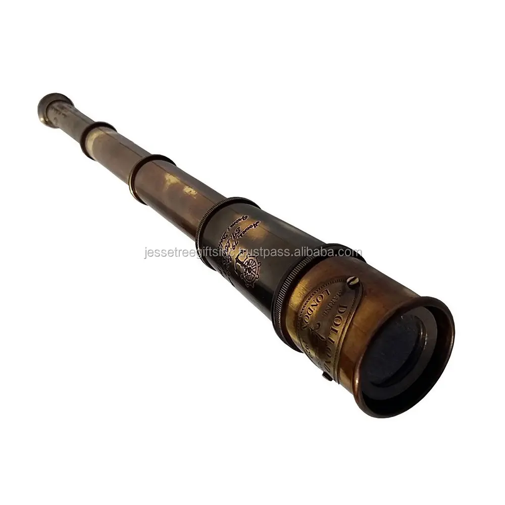 1920 DOLLOND London Brass Maritime Vintage Telescope With Antique Finish & Wooden Box