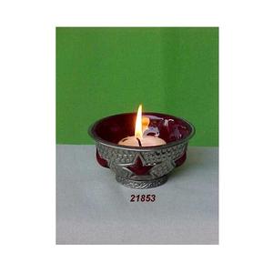 Bougeoir votif argenté de conception de coupe d'étoile pour la décoration à la maison - Product Image 1