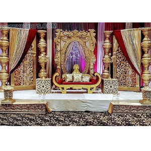 Décor de scène de mariage indien, Design privé, pour scène traditionnelle, ramajada dorée, maharajada, marashi - Product Image 1