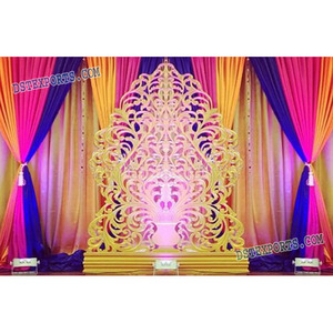 Cadre mural arrière en Fiber de fleurs pour mariage, panneau d'arrière-plan de scène mehanna de mariage, panneau floral vertical, 1 pièce - Product Image 1