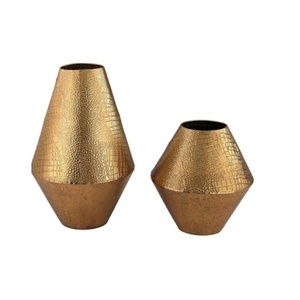Stylish Coastal Metal Flower <b>Vase</b> with Brass Finish Stainless Steel Tabletop <b>Vase</b> for Home Decor Luxury Modern <b>Gold</b> Color - Product Image 1