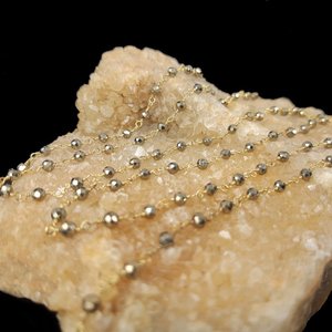 Natural pirita piedras preciosas Rosario Cadena de - Product Image 2